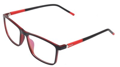 Unisex Rectangular Spectacle Frame. Red &Black Color Frame. Size-MEDIUM.