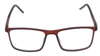 Unisex Rectangular Spectacle Frame. See Through Matte Brown Color Rim. Size-MEDIUM.
