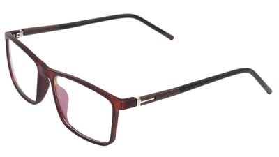 Unisex Rectangular Spectacle Frame. See Through Matte Brown Color Rim. Size-MEDIUM.