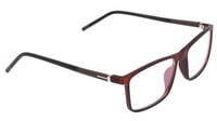 Unisex Rectangular Spectacle Frame. See Through Matte Brown Color Rim. Size-MEDIUM.