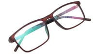 Unisex Rectangular Spectacle Frame. See Through Matte Brown Color Rim. Size-MEDIUM.