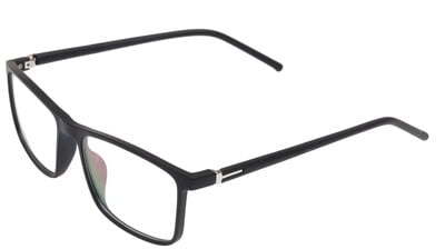 Unisex Rectangular Spectacle Frame. Glossy Black Color Frame. Size-MEDIUM.