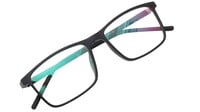 Unisex Rectangular Spectacle Frame. Glossy Black Color Frame. Size-MEDIUM.