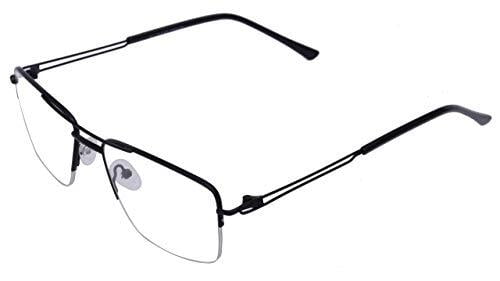 Unisex Half Rimmed Large Rectangular Spectacle Frame. Black Frame Unisex Half Rimmed Large Rectangular Spectacle Frame. Black Frame