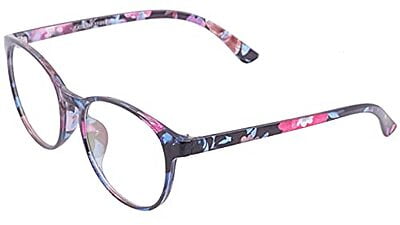 Soigné Female Oversize Round Spectacle Frame. Multicolor