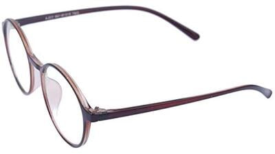 Unisex Round Thin Medium Spectacle Frame. Brown Color Frame.