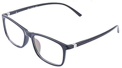 Soigné Unisex Large Rectangular Specs Frame. Glossy Black