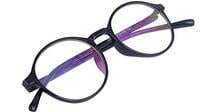 Unisex Round Thin Medium Spectacle Frame. Matte Black Color Frame.