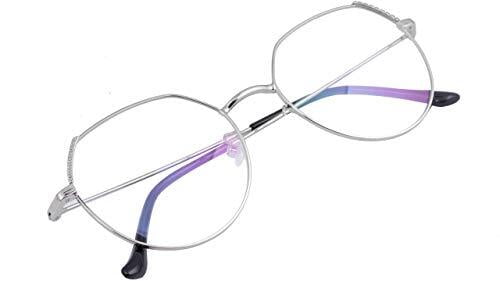 Female Oversized Spectacle Frames. Transparent ARC Lens. Silver Color Metal Frame. Female Oversized Spectacle Frames. Transparent ARC Lens. Silver Color Metal Frame.