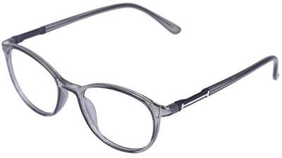 Unisex Round Medium Spectacle Frame. See Through Grey Color Frame.