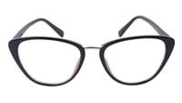 Female Cat Eye Spectacle Frame. Glossy Black & Red Color Frame. Transparent ARC Lens.