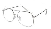 Unisex Large Pentagon Spectacle Frame. Silver Metal Frame