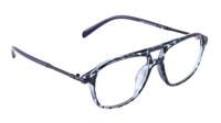 Unisex Rectangular Large Spectacle Frame. Blue Leopard Print Color Rim. Blue Color Temple. Unisex Rectangular Large Spectacle Frame. Blue Leopard Print Color Rim. Blue Color Temple.