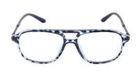 Unisex Rectangular Large Spectacle Frame. Blue Leopard Print Color Rim. Blue Color Temple. Unisex Rectangular Large Spectacle Frame. Blue Leopard Print Color Rim. Blue Color Temple.