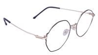 Unisex Oversized Round Spectacle Frame. Golden & Black Color Metal Frame.