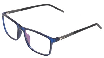 Unisex Rectangular Spectacle Frame. Matte Blue Color Rim. Size-MEDIUM.