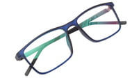 Unisex Rectangular Spectacle Frame. Matte Blue Color Rim. Size-MEDIUM.
