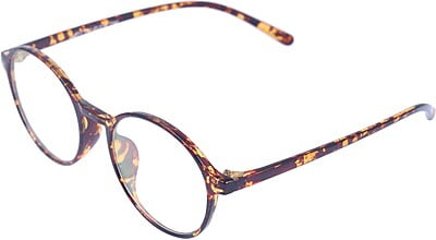 Unisex Round Thin Medium Spectacle Frame. Leopard Print Frame