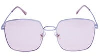 Female Oversized Square Sunglasses. See Through Light Brown UV Protected Flat Lens.