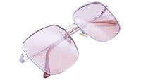 Female Oversized Square Sunglasses. See Through Light Brown UV Protected Flat Lens.