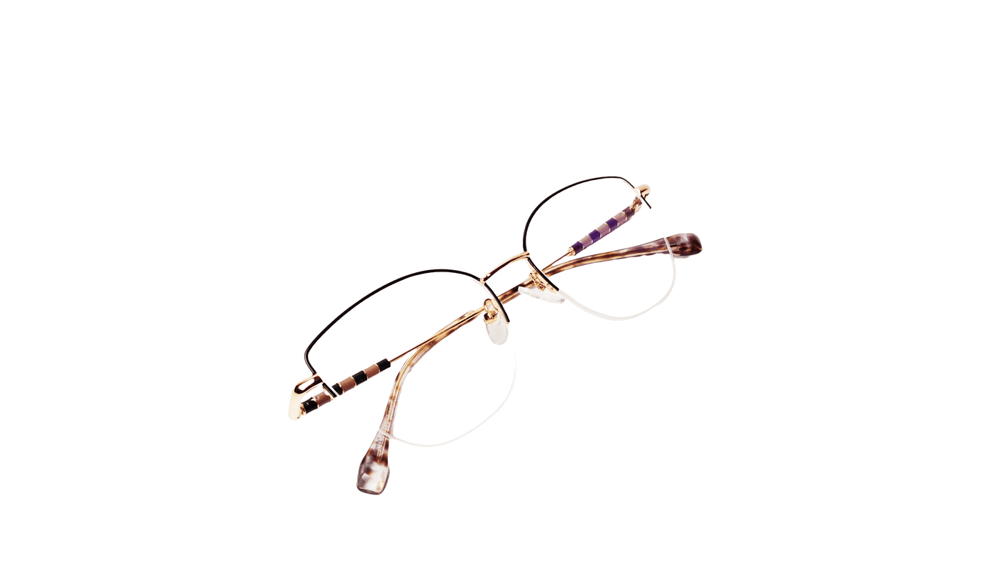 Soigné Female Medium Half Rim Cat Eye Spectacle Frame.Black&Golden Soigné Female Medium Half Rim Cat Eye Spectacle Frame.Black&Golden