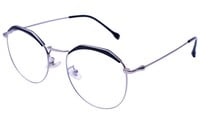 Unisex Round Spectacle Frame. Silver &Black Color Metal Frame.