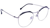 Unisex Round Spectacle Frame. Silver &Black Color Metal Frame.