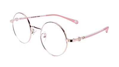 Soigné Kids Small Round Spectacle Frame.Pink&Gold.(4-9)Y-Girl