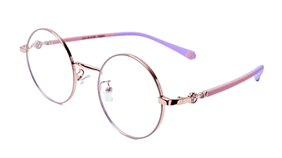 Soigné Kids Small Round Spectacle Frame.Pink&Gold.(4-9)Yr-Girl