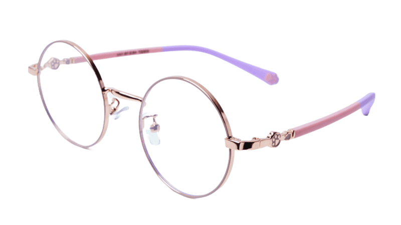 Soigné Kids Small Round Spectacle Frame.Pink&Gold.(4-9)Yr-Girl Soigné Kids Small Round Spectacle Frame.Pink&Gold.(4-9)Yr-Girl