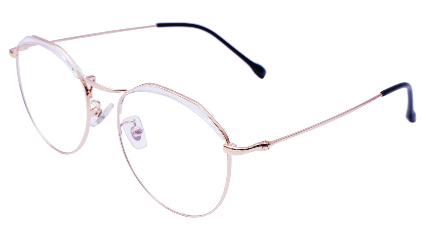 Unisex Round Spectacle Frame. Golden Color Metal Frame. Unisex Round Spectacle Frame. Golden Color Metal Frame.