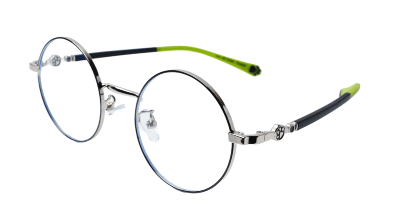 Soigné Kids Small Round Spectacle Frame.Black&Green.(4-9)Y-Unisex Soigné Kids Small Round Spectacle Frame.Black&Green.(4-9)Y-Unisex