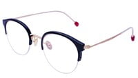 Unisex Half Rim Round Spectacle Frame. Glossy Black &Golden Color Frame.