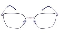 Unisex Pentagon Spectacle Frame. Silver & Black Color Frame. Transparent Color Lens