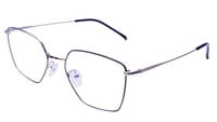 Unisex Pentagon Spectacle Frame. Silver & Black Color Frame. Transparent Color Lens