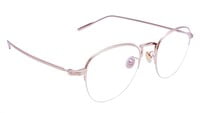 Unisex Half Rim Round Spectacle Frame. Golden Color Metal Frame.