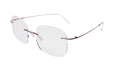Soigné Female Square Rimless Spectacle Frame.Pink