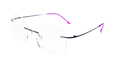 Soigné Female Square Rimless Spectacle Frame.Pink&Black