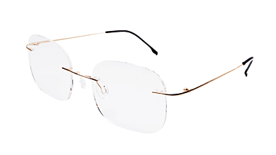 Soigné Unisex Square Rimless Spectacle Frame.Golden