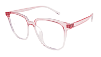 Soigné Female Oversize Square Spectacle Frame.Pink&Transparent Soigné Female Oversize Square Spectacle Frame.Pink&Transparent