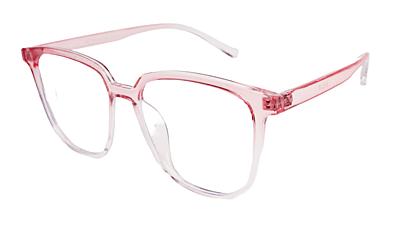 Soigné Female Oversize Square Spectacle Frame.Pink&Transparent