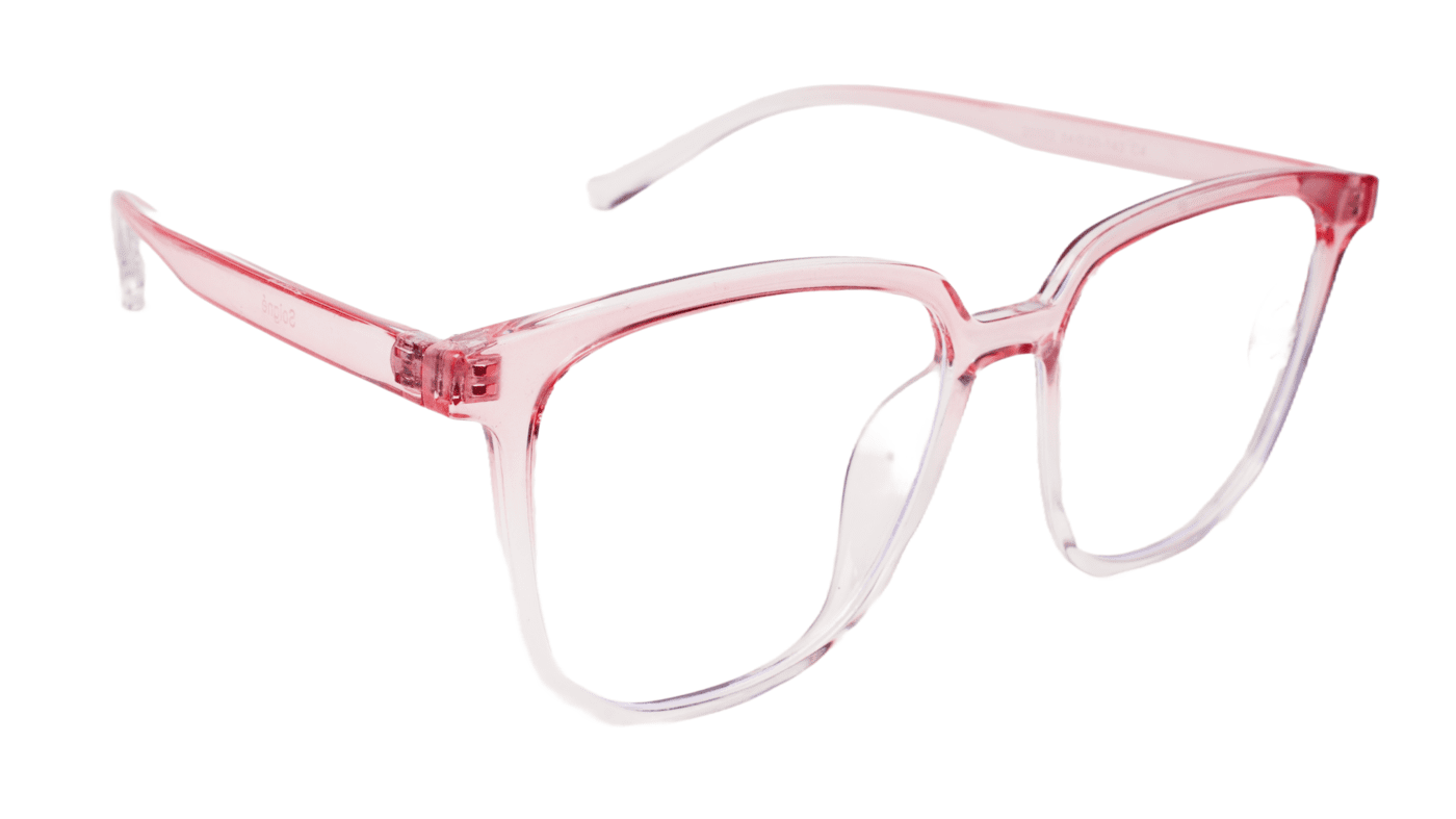 Soigné Female Oversize Square Spectacle Frame.Pink&Transparent Soigné Female Oversize Square Spectacle Frame.Pink&Transparent