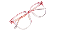 Soigné Female Oversize Square Spectacle Frame.Pink&Transparent Soigné Female Oversize Square Spectacle Frame.Pink&Transparent