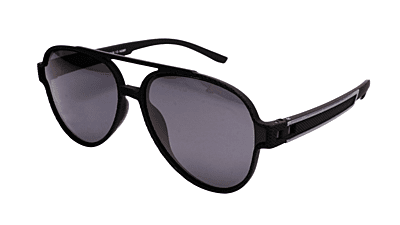 Soigné Unisex Large Aviator Sunglasses.Black&Gray