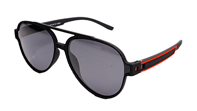Soigné Unisex Large Aviator Sunglasses.Black&Red