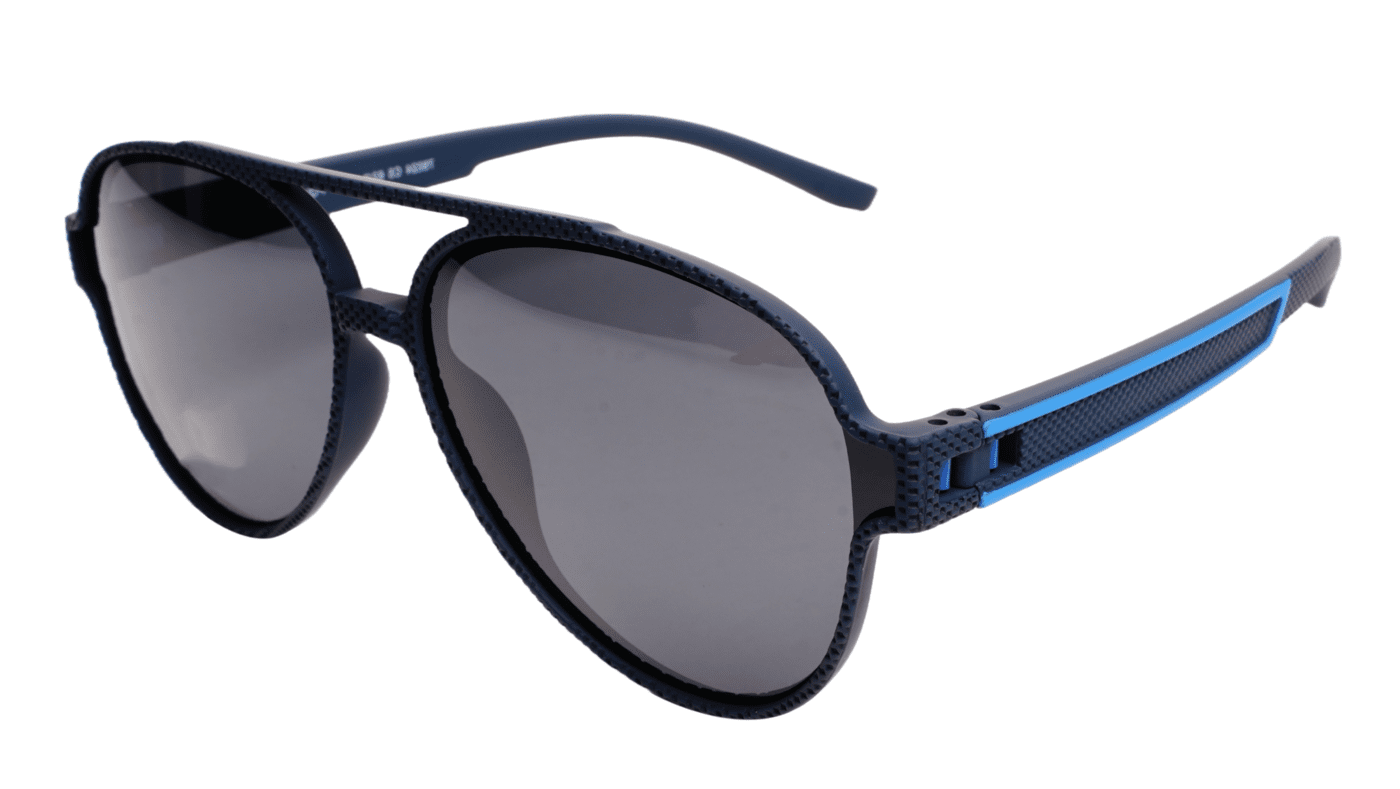 Soigné Unisex Large Aviator Sunglasses.Black&Blue Soigné Unisex Large Aviator Sunglasses.Black&Blue