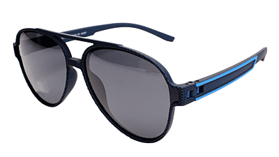 Soigné Unisex Large Aviator Sunglasses.Black&Blue