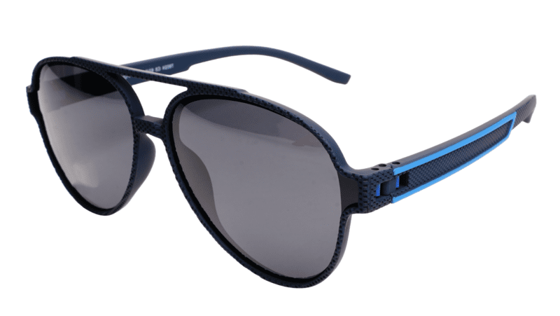 Soigné Unisex Large Aviator Sunglasses.Black&Blue Soigné Unisex Large Aviator Sunglasses.Black&Blue