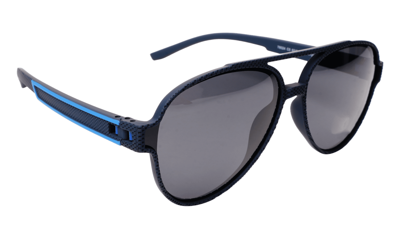 Soigné Unisex Large Aviator Sunglasses.Black&Blue Soigné Unisex Large Aviator Sunglasses.Black&Blue