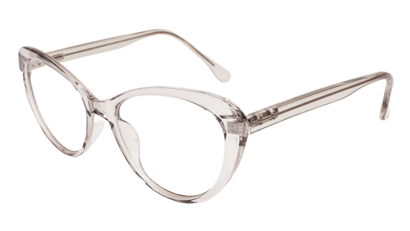 Soigné Female Cat Eye Spectacle Frame.See Through Gray-Large Soigné Female Cat Eye Spectacle Frame.See Through Gray-Large